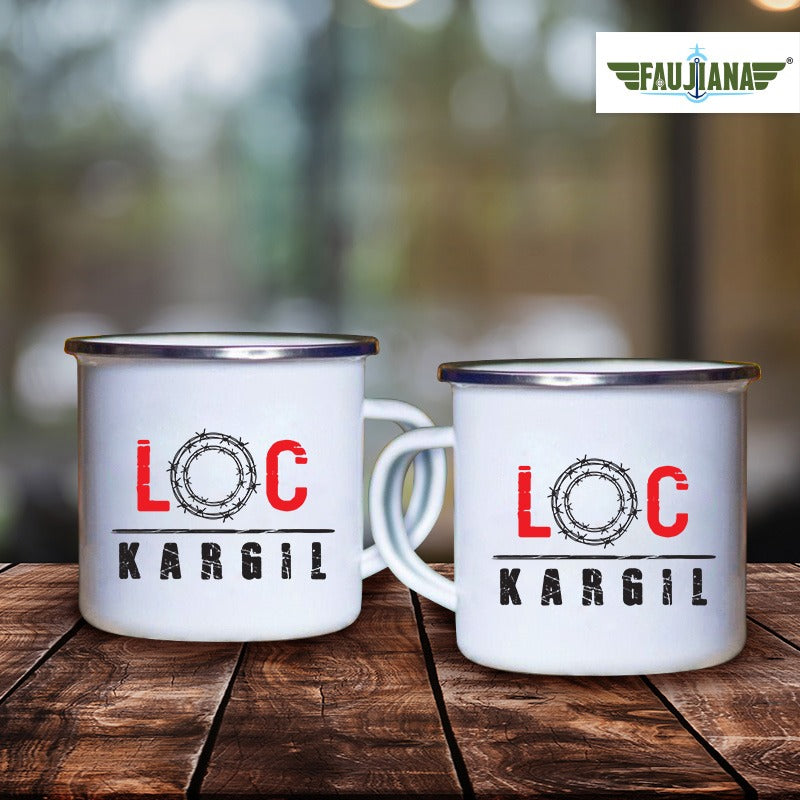 LOC Kargil - White Enamel Mug