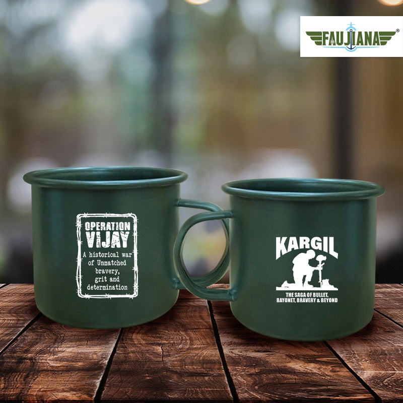 Operation Vijay - Olive Enamel Mug